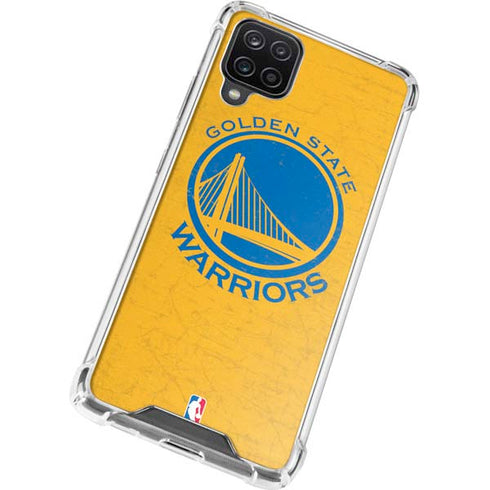 NBA Golden State Warriors Distressed Galaxy A12 Clear Case