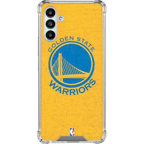 NBA Golden State Warriors Distressed Galaxy A13 5G Clear Case