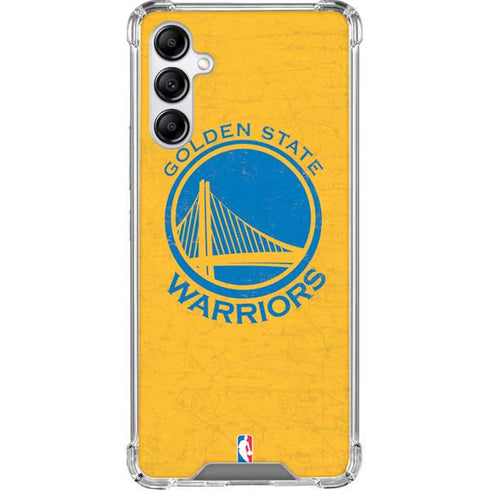 NBA Golden State Warriors Distressed Galaxy A14 5G Clear Case