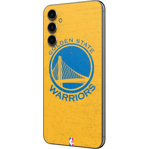 NBA Golden State Warriors Distressed Galaxy A14 5G Skin