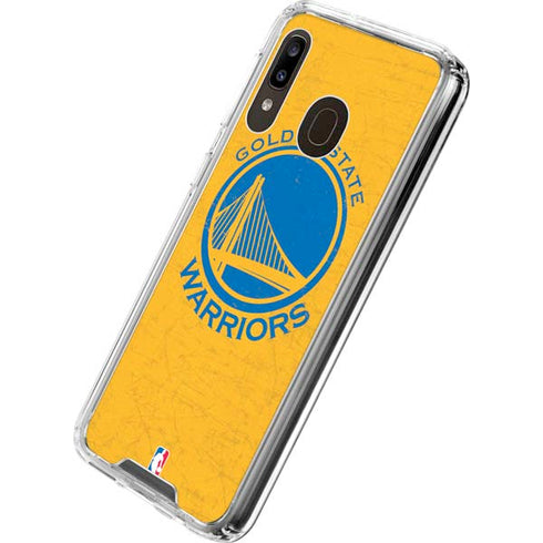 NBA Golden State Warriors Distressed Galaxy A30 Clear Case