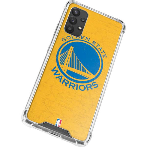 NBA Golden State Warriors Distressed Galaxy A32 5G Clear Case