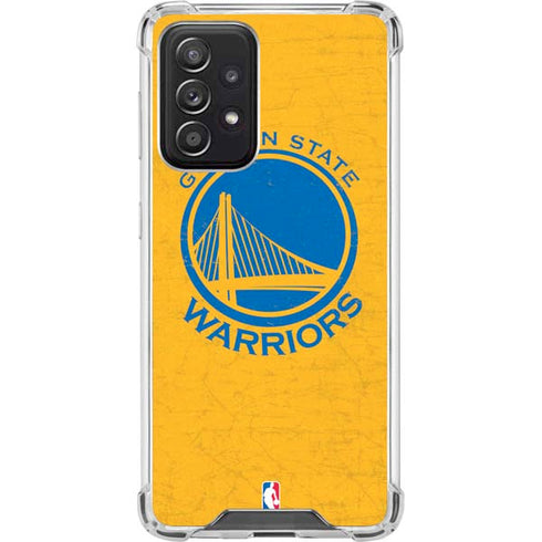 NBA Golden State Warriors Distressed Galaxy A52 5G Clear Case