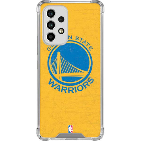 NBA Golden State Warriors Distressed Galaxy A53 5G Clear Case