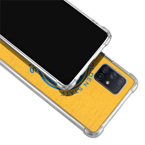 NBA Golden State Warriors Distressed Galaxy A71 5G Clear Case
