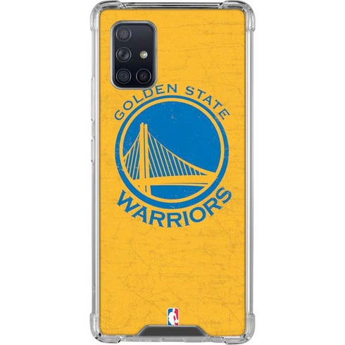 NBA Golden State Warriors Distressed Galaxy A71 5G Clear Case