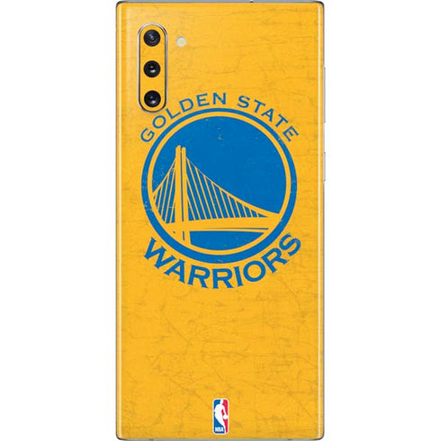 NBA Golden State Warriors Distressed Galaxy Note 10 Skin