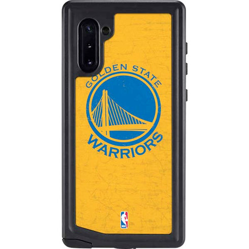 NBA Golden State Warriors Distressed Galaxy Note 10 Waterproof Case