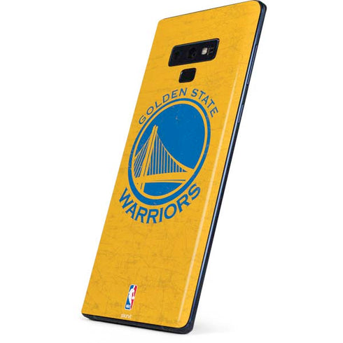 NBA Golden State Warriors Distressed Galaxy Note 9 Skin