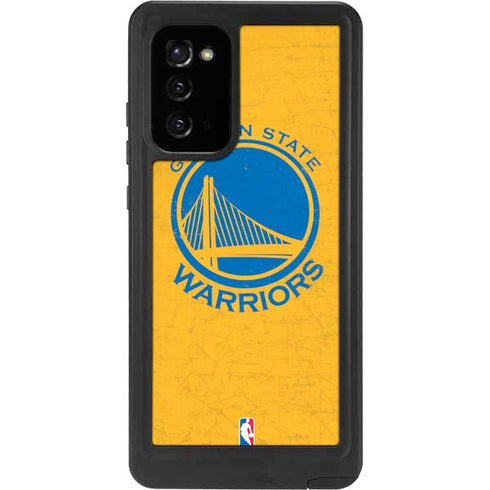 NBA Golden State Warriors Distressed Galaxy Note20 5G Waterproof Case