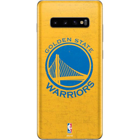 NBA Golden State Warriors Distressed Galaxy S10 Plus Skin