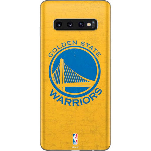 NBA Golden State Warriors Distressed Galaxy S10 Skin