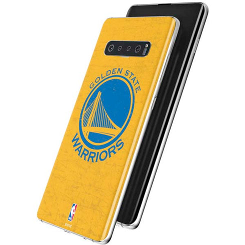 NBA Golden State Warriors Distressed Galaxy S10 Skin