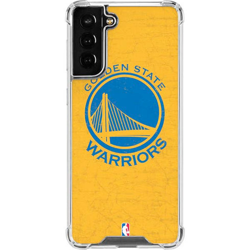 NBA Golden State Warriors Distressed Galaxy S21 FE Clear Case