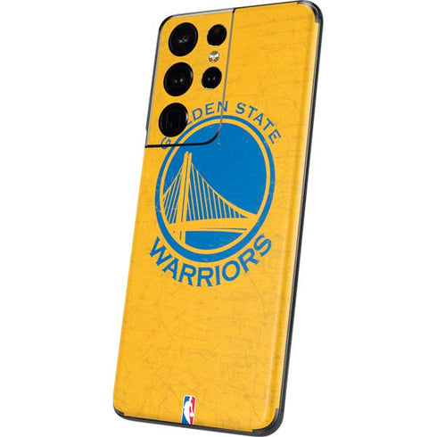 NBA Golden State Warriors Distressed Galaxy S21 Ultra 5G Skin