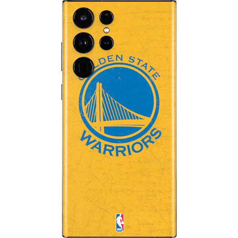 NBA Golden State Warriors Distressed Galaxy S22 Ultra Skin