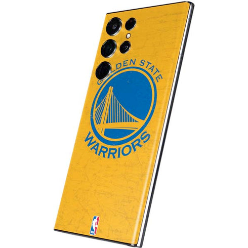 NBA Golden State Warriors Distressed Galaxy S22 Ultra Skin