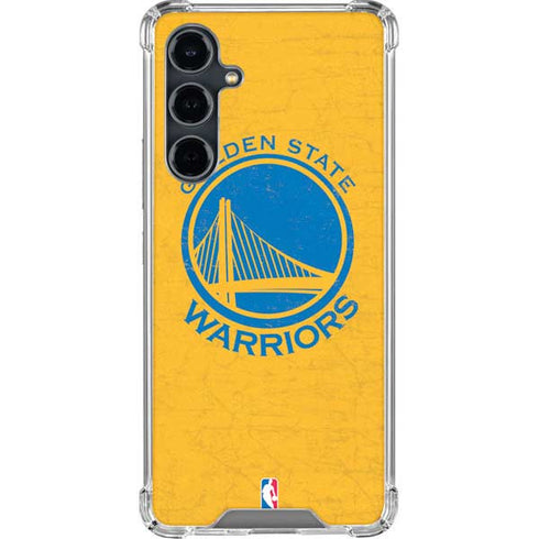NBA Golden State Warriors Distressed Galaxy S23 FE Clear Case