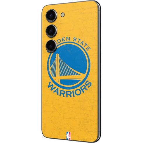 NBA Golden State Warriors Distressed Galaxy S23 Skin
