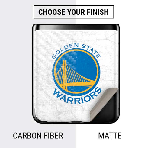 NBA Golden State Warriors Distressed Galaxy Z Flip Skin