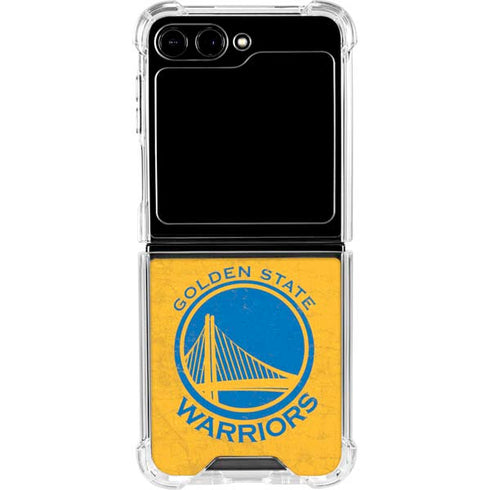 NBA Golden State Warriors Distressed Galaxy Z Flip5 5G Clear Case