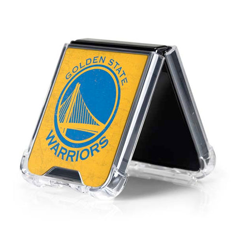 NBA Golden State Warriors Distressed Galaxy Z Flip5 5G Clear Case