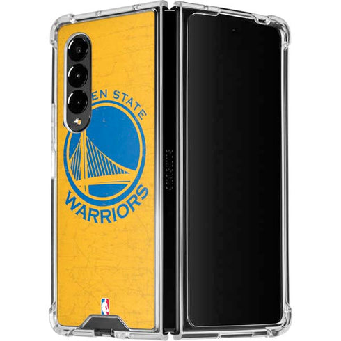 NBA Golden State Warriors Distressed Galaxy Z Fold4 5G Clear Case