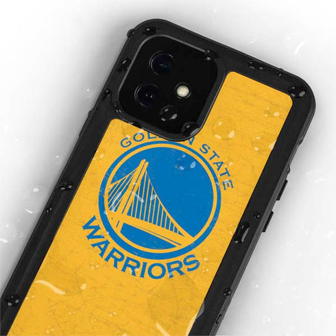 NBA Golden State Warriors Distressed iPhone 12 Mini Waterproof Case