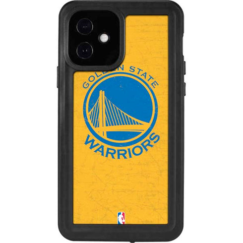 NBA Golden State Warriors Distressed iPhone 12 Waterproof Case