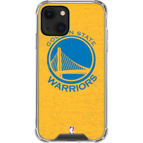 NBA Golden State Warriors Distressed iPhone 13 Mini Clear Case