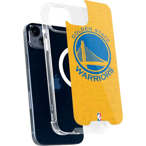 NBA Golden State Warriors Distressed iPhone 15 Plus MagSafe Case
