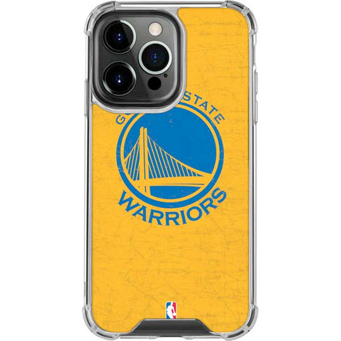 NBA Golden State Warriors Distressed iPhone 15 Pro Clear Case