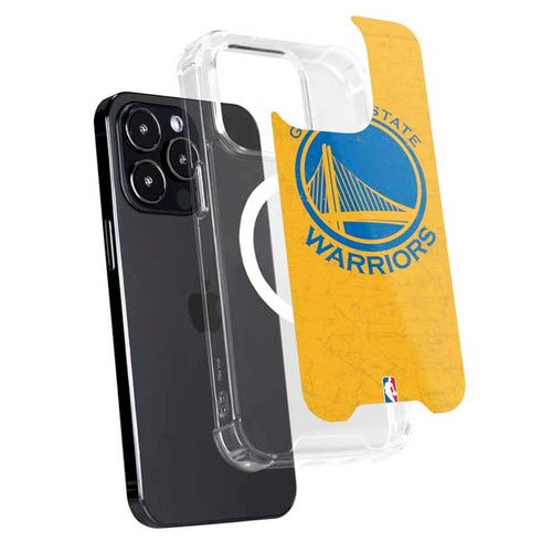 NBA Golden State Warriors Distressed iPhone 15 Pro MagSafe Case