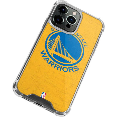 NBA Golden State Warriors Distressed iPhone 15 Pro Max Clear Case