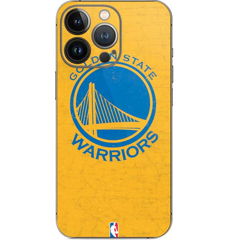 NBA Golden State Warriors Distressed iPhone 14 Pro Skin
