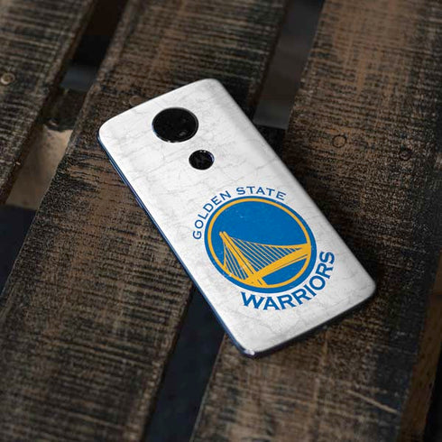 NBA Golden State Warriors Distressed Moto E5 Plus Skin