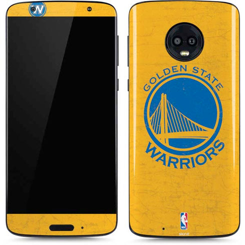 NBA Golden State Warriors Distressed Moto G6 Skin