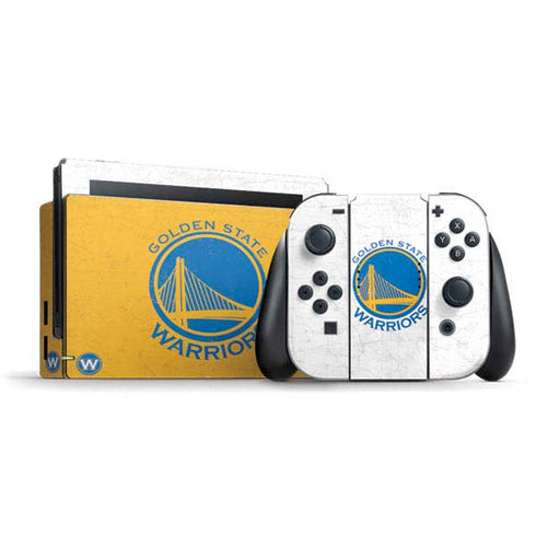 NBA Golden State Warriors Distressed Nintendo Switch Bundle Skin