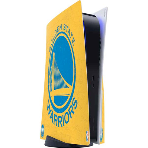 NBA Golden State Warriors Distressed PS5 Console Skin
