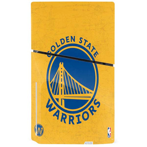 NBA Golden State Warriors Distressed PS5 Slim Disk Bundle Skin