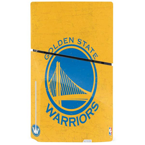 NBA Golden State Warriors Distressed PS5 Slim Disk Console Skin