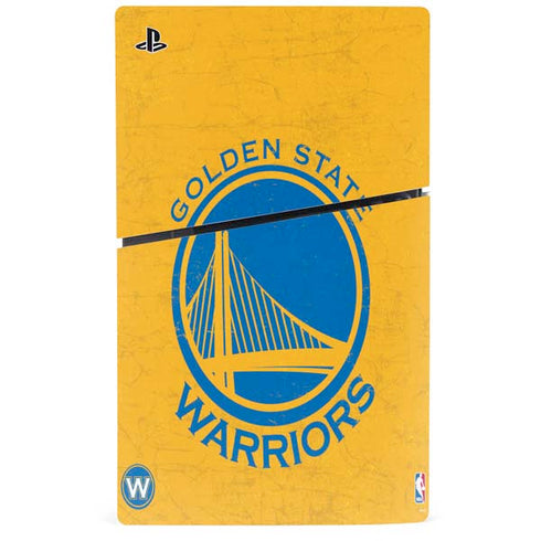 NBA Golden State Warriors Distressed PS5 Slim Digital Edition Console Skin