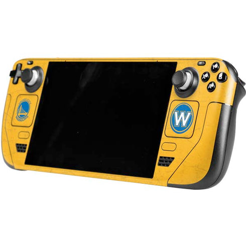 NBA Golden State Warriors Distressed Steam Deck Handheld Gaming Computer Skin