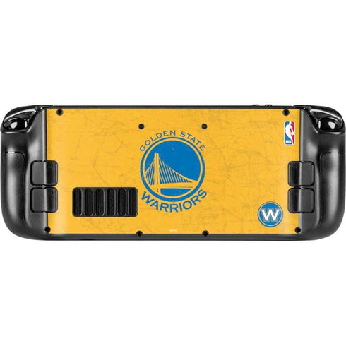 NBA Golden State Warriors Distressed Steam Deck Handheld Gaming Computer Skin
