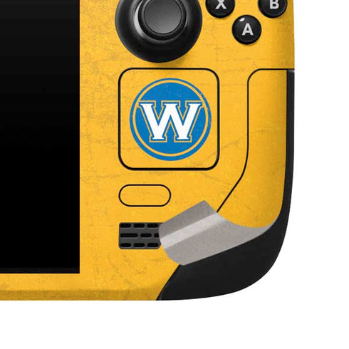 NBA Golden State Warriors Distressed Steam Deck Handheld Gaming Computer Skin
