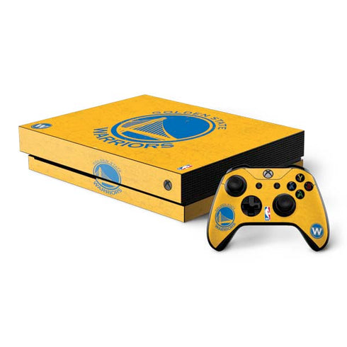 NBA Golden State Warriors Distressed Xbox One X Bundle Skin