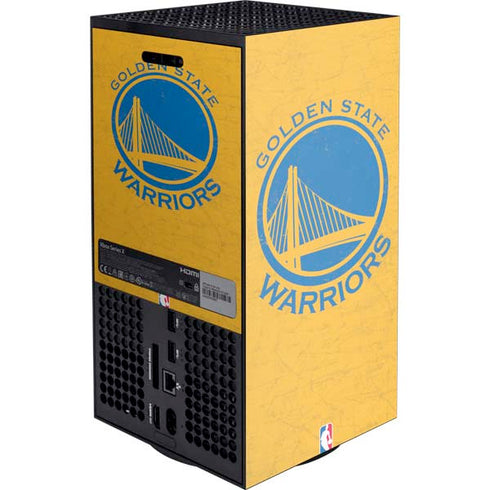 NBA Golden State Warriors Distressed Xbox Series X Console Skin