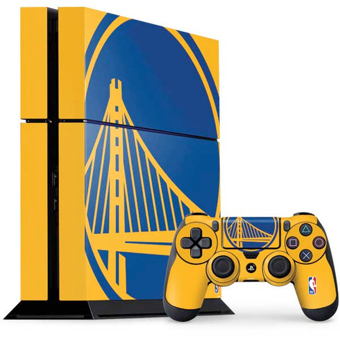 NBA Golden State Warriors Large Logo PS4 Console and Controller Bundle Skin
