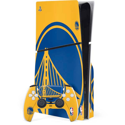 NBA Golden State Warriors Large Logo PS5 Slim Disk Bundle Skin