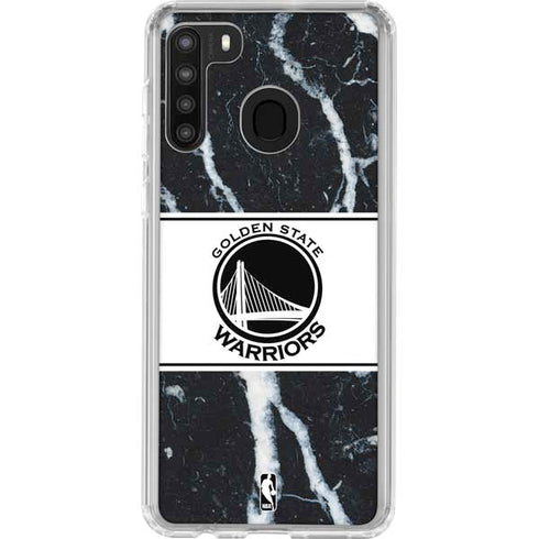 NBA Golden State Warriors Marble Galaxy A21 Clear Case